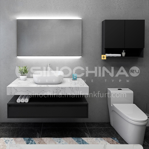 2020 NEW ARRIVAL double basin marble counter top bathroom cabinet#lp712-2